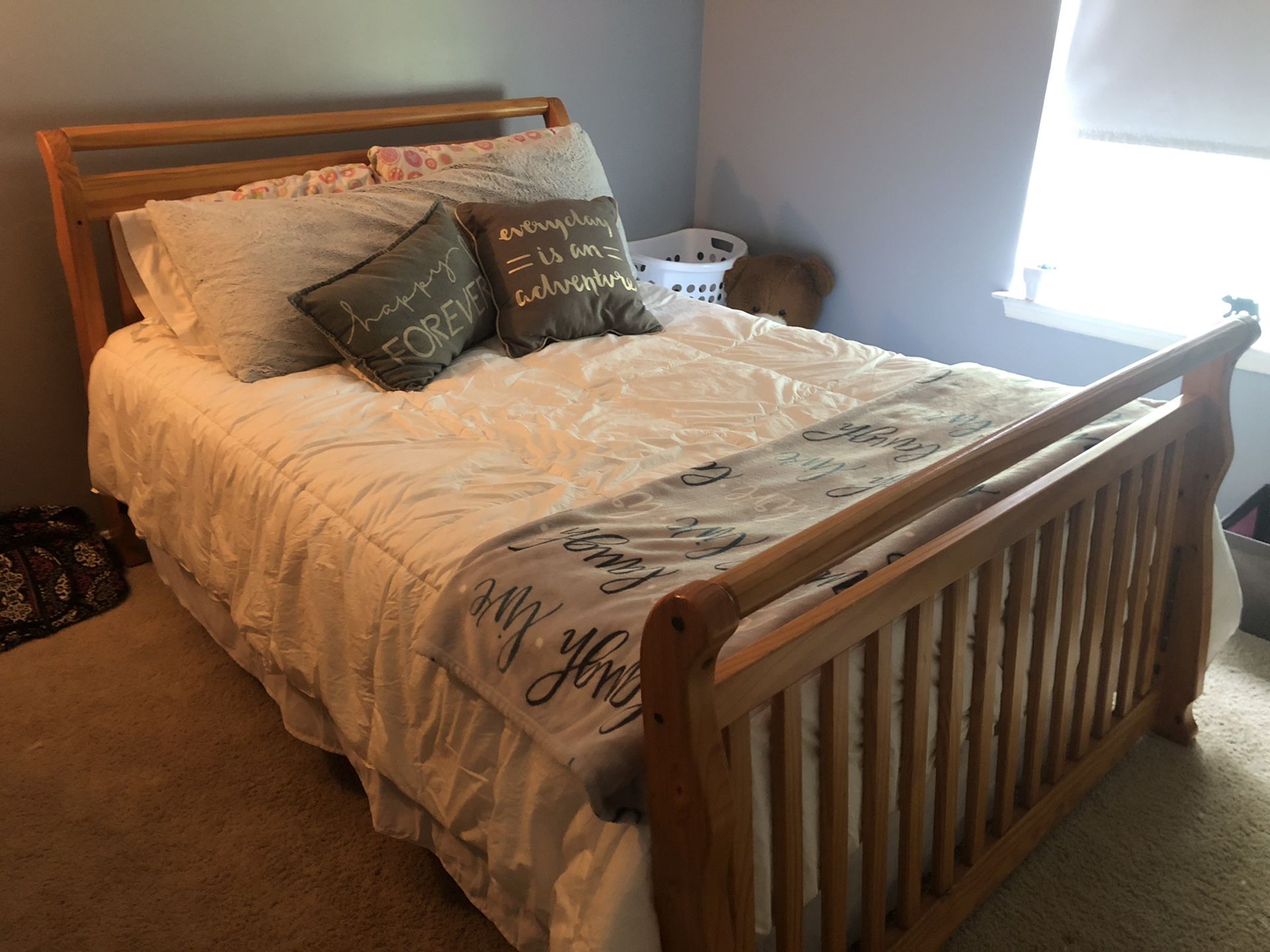 Full size bedroom furniture. Bed converts to crib