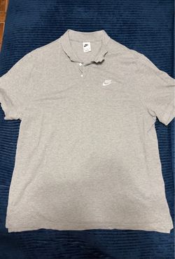 Grey Plain Nike Polo Shirt