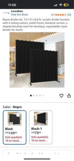 Room divider kit (black curtain’s )