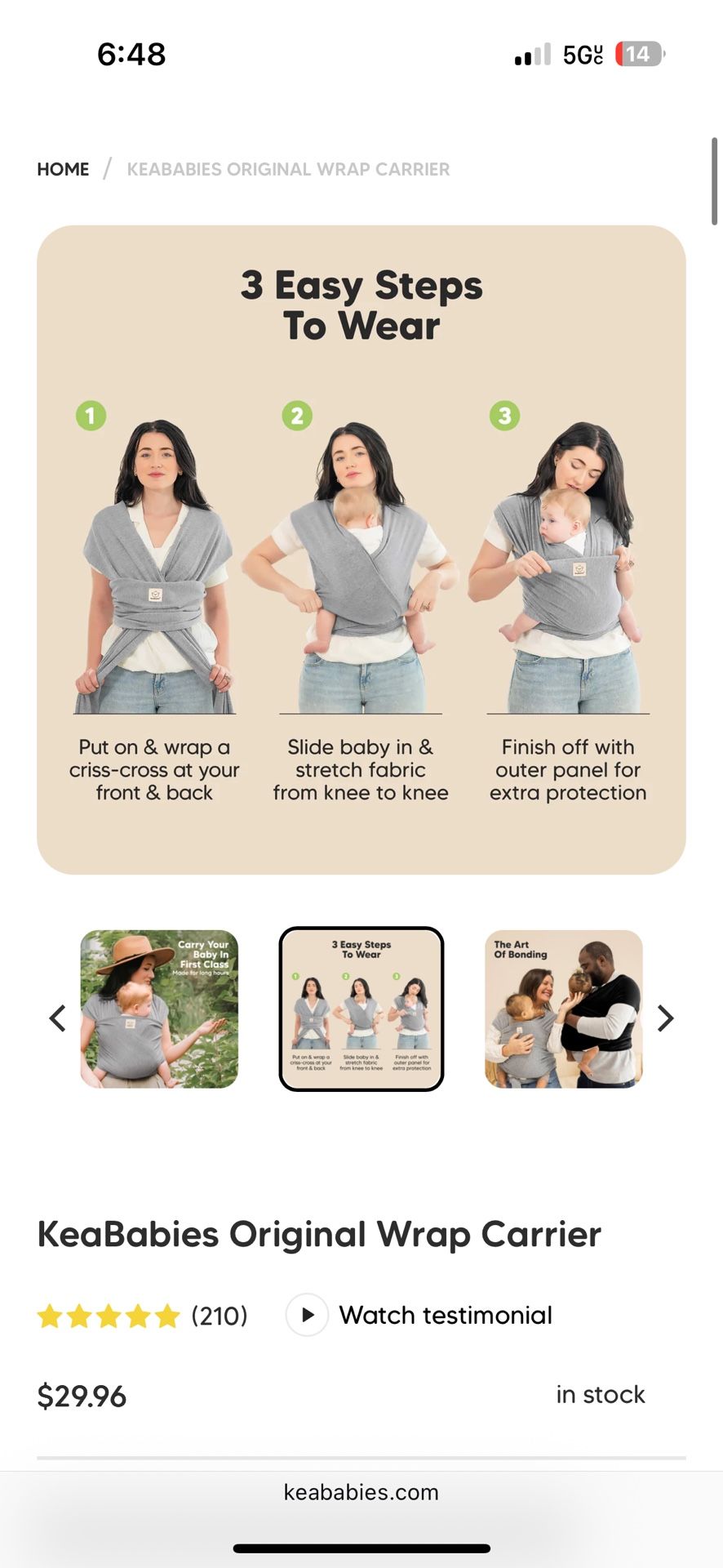 Keababies Wrap Baby Carrier- Warm hearth