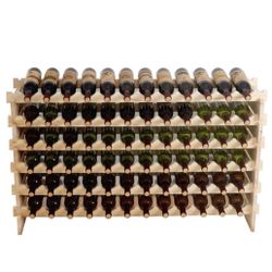 New Wood 72 Bottle Wine Rack Stackable Storage 6 Tier Storage Display Shelves