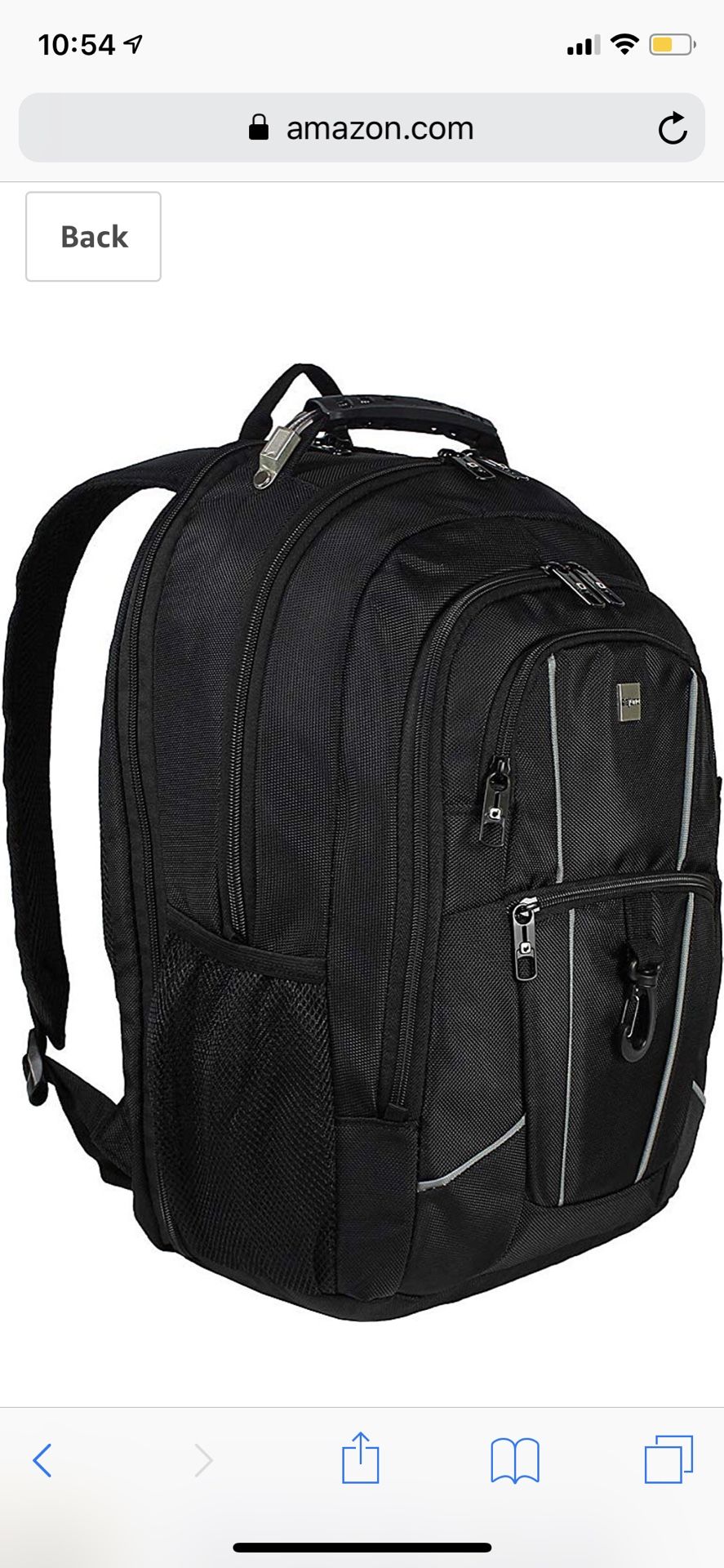 Dejuno Commuter BackPack (Black) with 15.6” laptop pocket