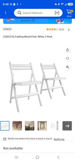 Cosco Wood Folding Chairs, 2-Pack