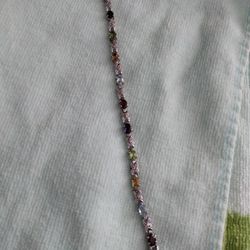 Sterling Silver Hugs & Kisses Multi Color Stone Bracelet