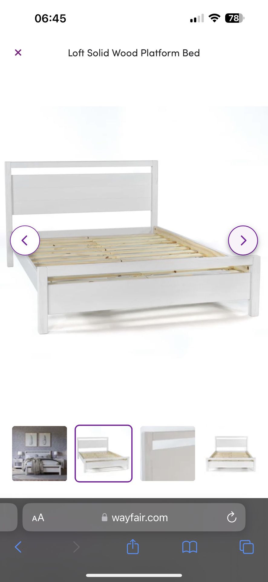Solid Wood King Bed frame 