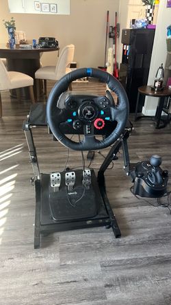 Logitech Racing Wheel Setup with Stand and Pedals