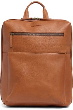 Johnston & Murphy Pebbled Leather Slim Commuter Backpack