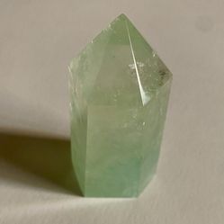 Green Fluorite Crystal Stone Tower, Natural Clear and Green Fluorite Gemstone