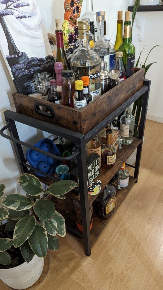 Bar Cart Shelf For Liquor 