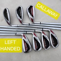 LEFT HAND CALLAWAY DIABLO EDGE STEEL UNIFLEX GOLF IRONS 5-PW +AW
