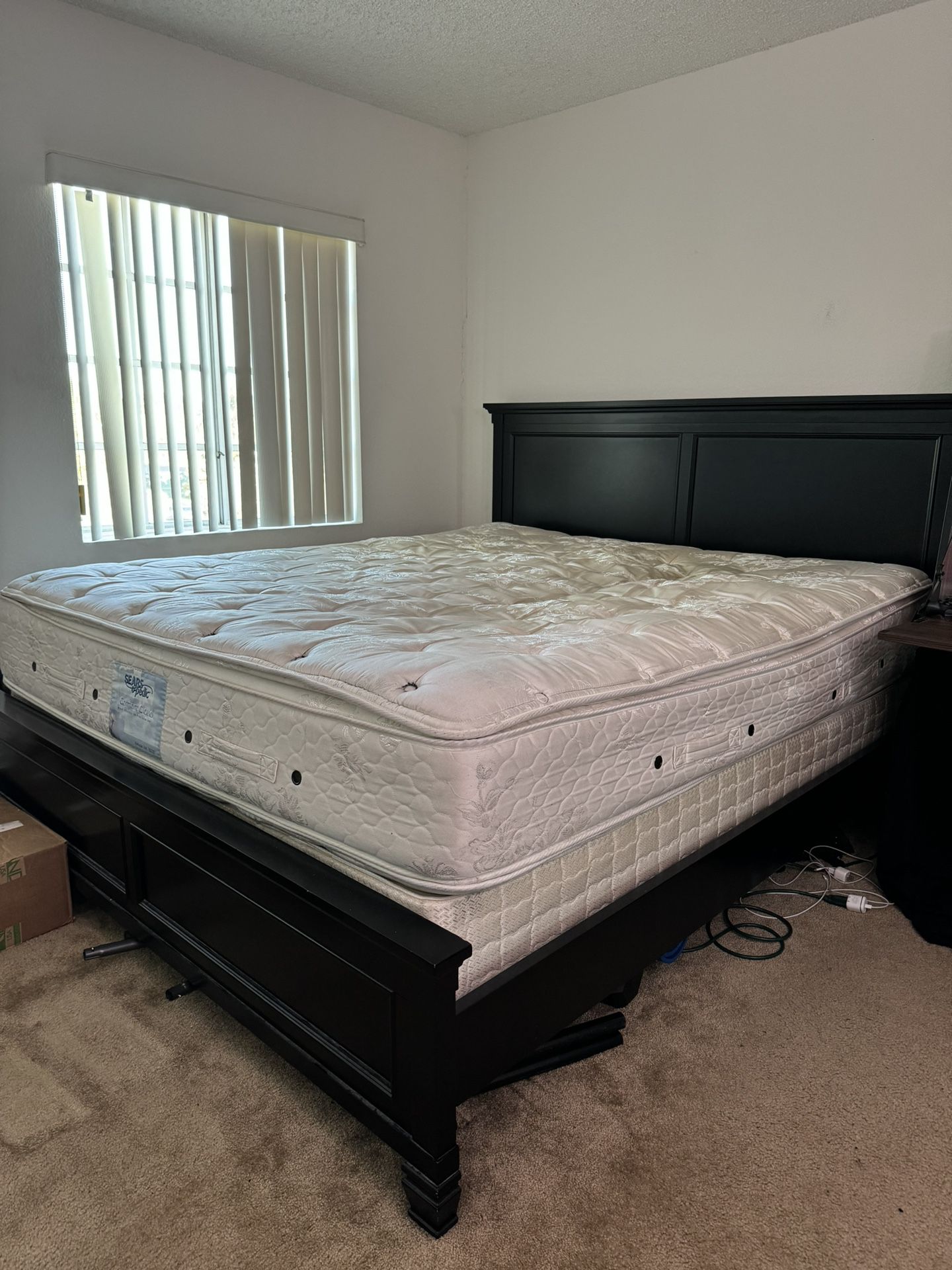 King Size Mattress with Box Spring and Frame Ultra Plush