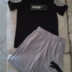 PUMA Brand Boy's Short And Tee Set Size 6
