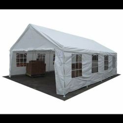 Marquesina blanca para fiesta y boda 10x30 con ventanales. Marco + lona incluida. $ 149