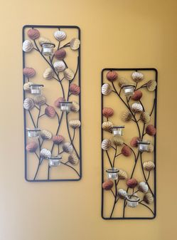 Metal Wall Art Set 2-Pc. with Tealights
