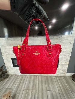Red coach bag