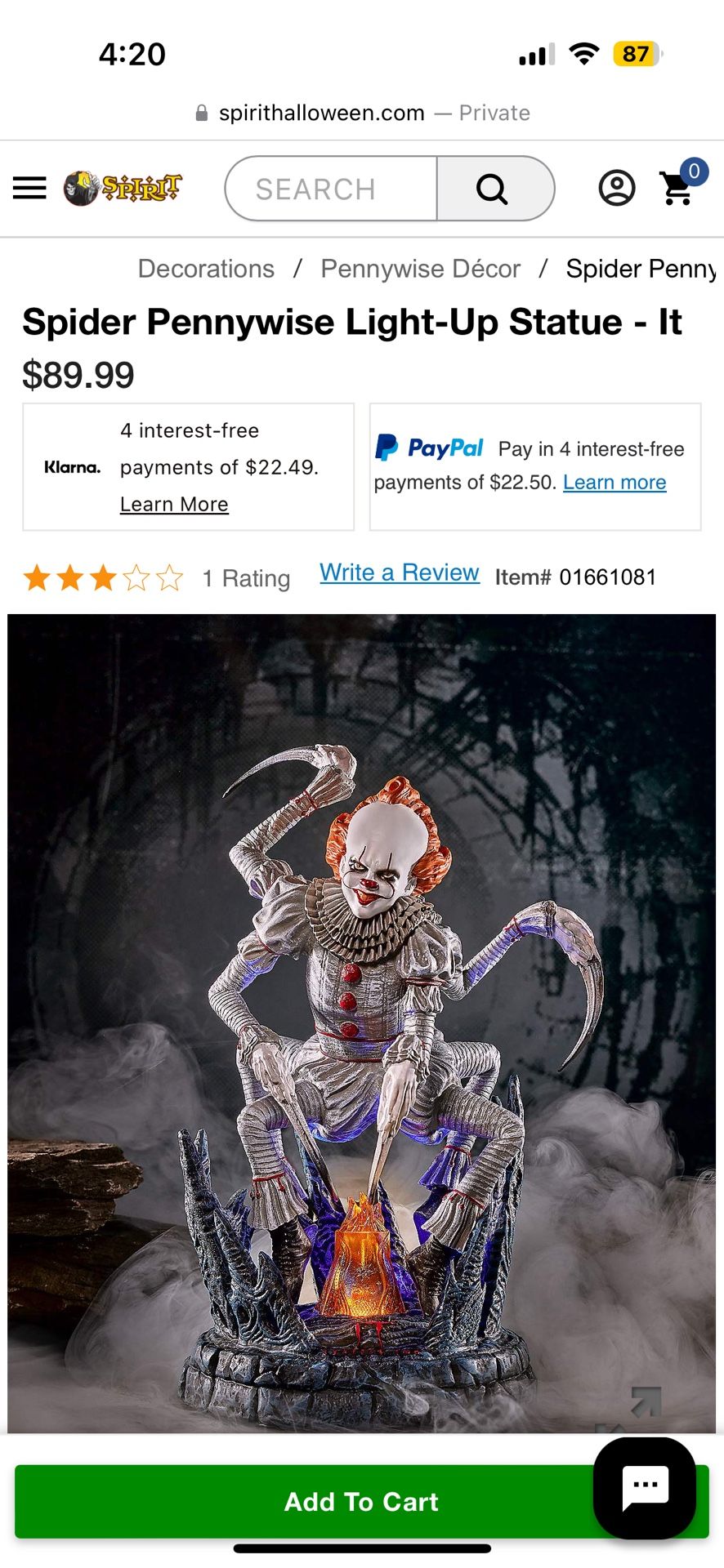 Pennywise Statue IT