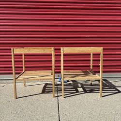 Side Table with Glass Top & Storage Shelf
