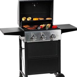 MASTER COOK 3 Burner BBQ Propane Gas Grill, Stainless Steel 30,000 BTU