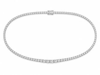 Oscar Friedman 27.81 CTW Diamond Tennis Necklace 14K White Gold