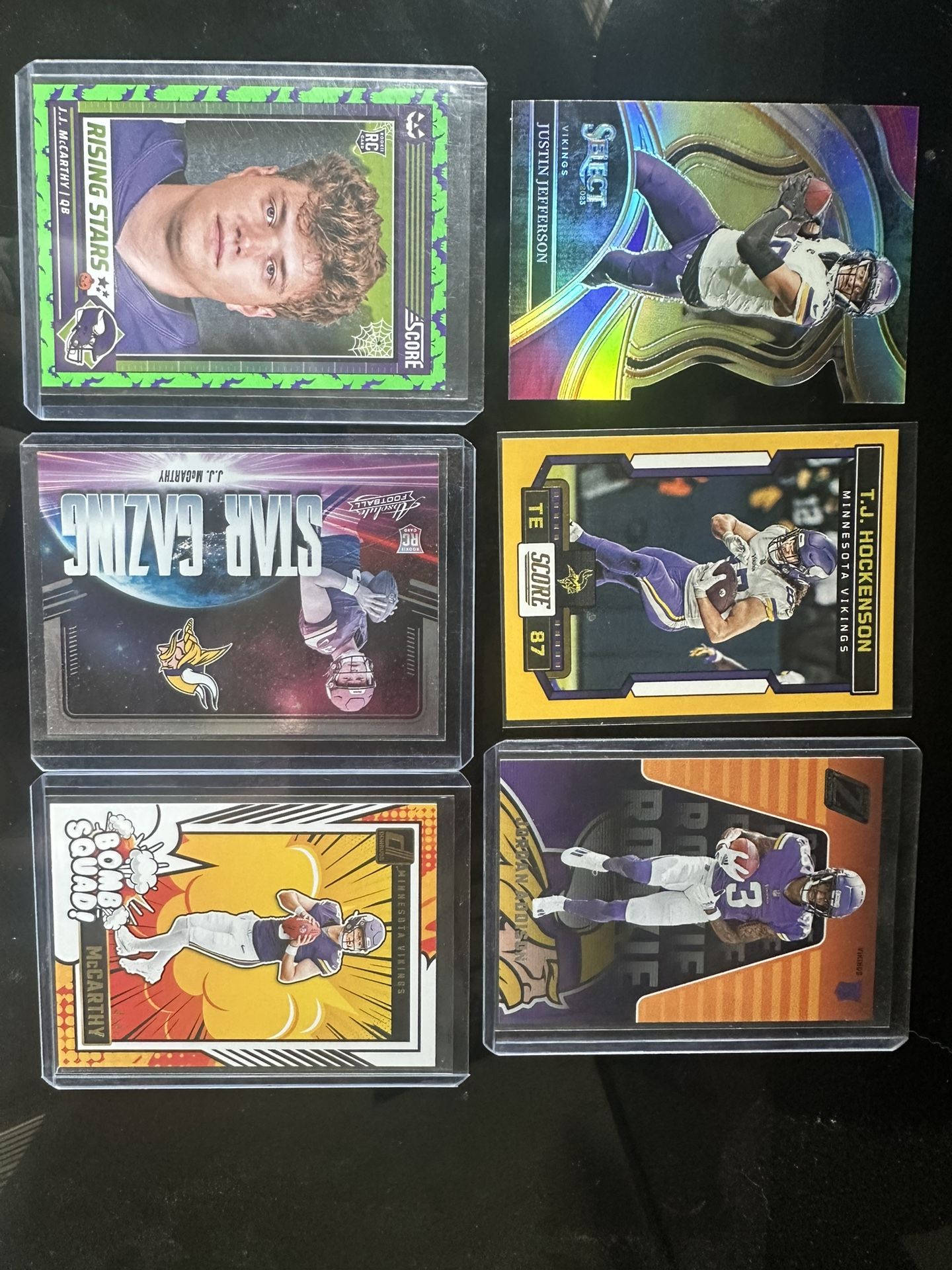 Minnesota Vikings six card football lot