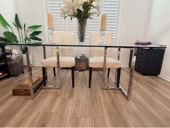 Glass dining table