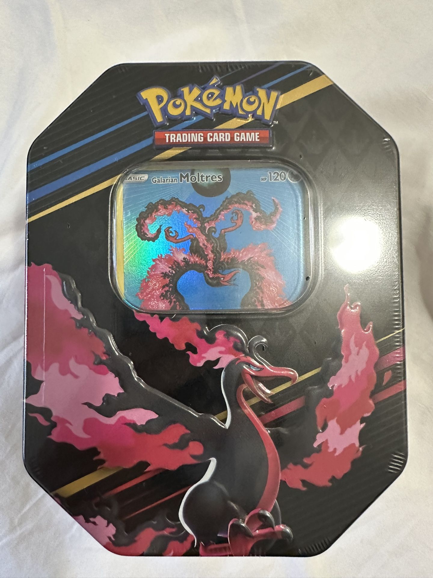 🔥 One Sealed Moltres Pokemon Crown Zenith Tin Factory Sealed 4 Booster Packs