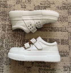 J/Slides Women's Waldo Studded Buckled Platform Sneakers Size 8