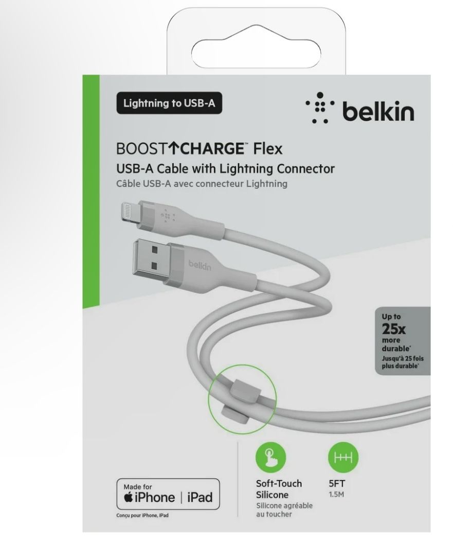 Belkin Boost Charge Flex 5ft Silicone USB-A to Lightning Cable