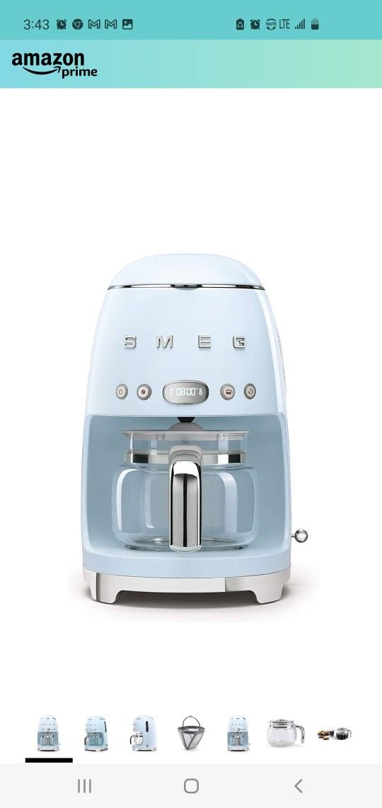 $150 SMEG RETRO 50'S STYLE 10 CUP COFFEE MAKER