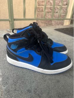Air Jordan 1 Mid Black Royal Blue kid size 13