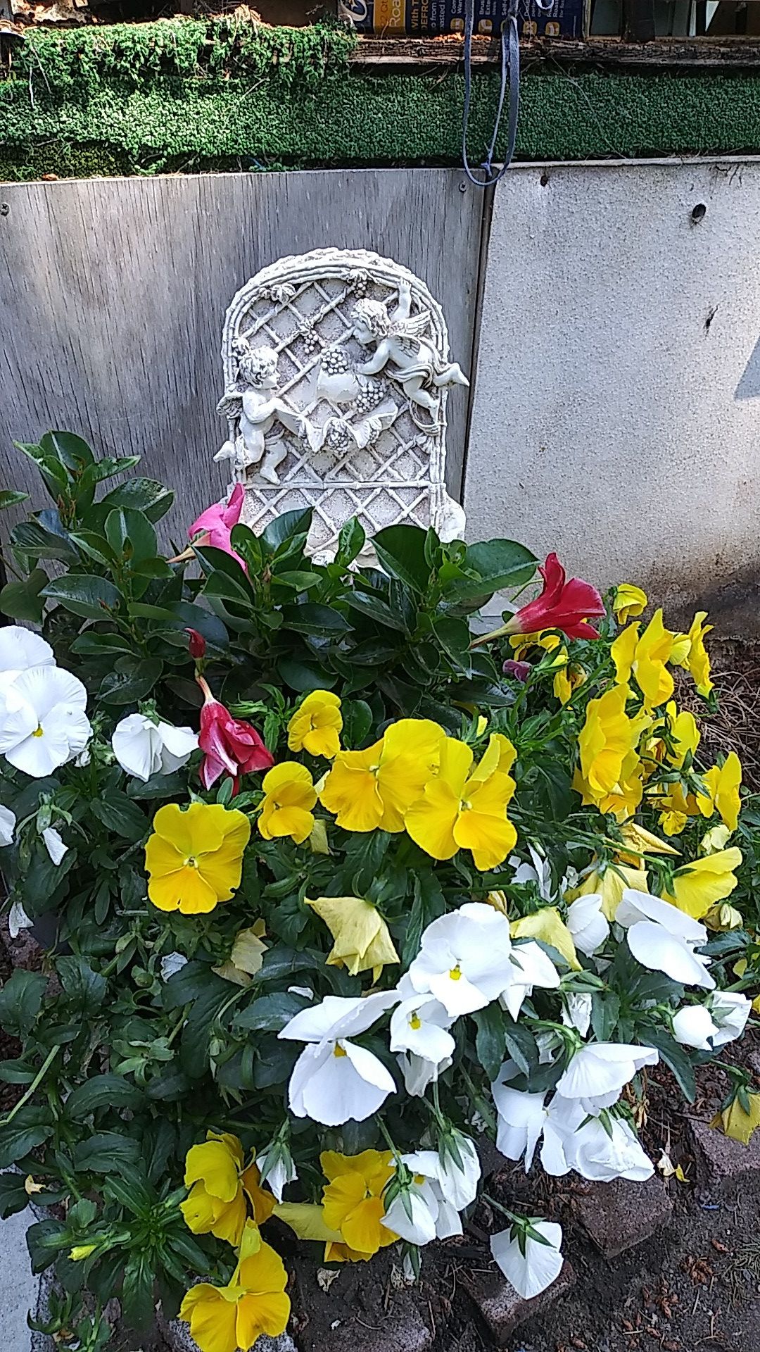 Huge flower pot and fountain