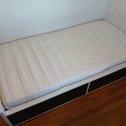 Ikea Twin Bedframe With Drawers,  Mattress
