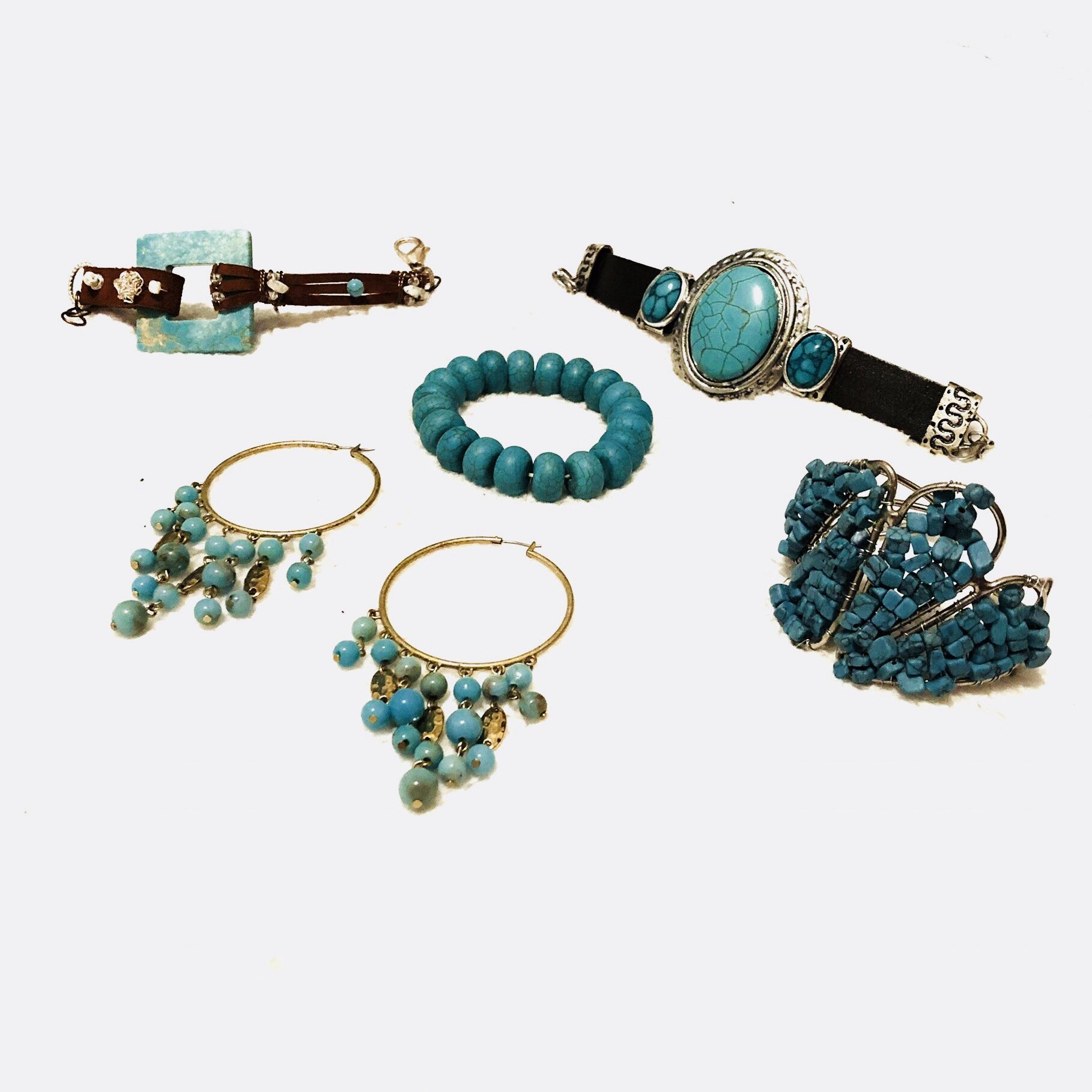 Turquoise Colored Statement Jewelry Bundle