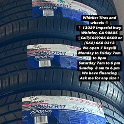SET OF NEW TIRES, 235/55R17 103W XL , INCLUDING MOUNTING AND BALANCING. ASK ME FOR ANY SIZE OR BRAND, LLANTAS NUEVAS