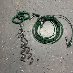 Dog Tie Out w/Cables (set of 2)