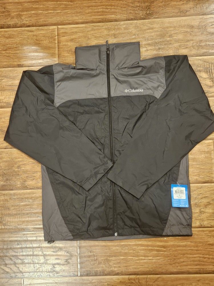 Columbia Black And Gray Waterproof Windbreaker Size Medium