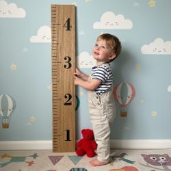 Children's growth chart | Children's real wood height chart | Minimalist growth chart for wall.