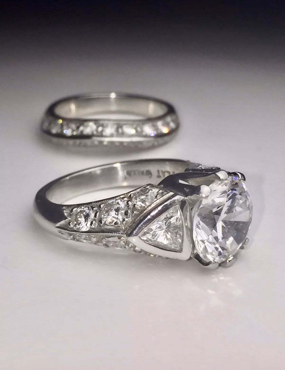 Ladies Platinum Wedding Ring and Band