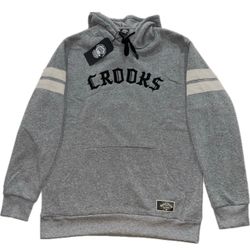 Crooks And Castles Gray Pullover Hoodie Sweatshirt Mens XL New