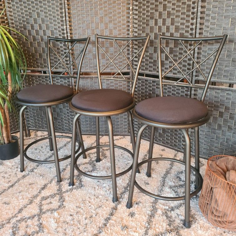 *Refurbished* (3pc) Simplihome Swivel Stools / Counter Height