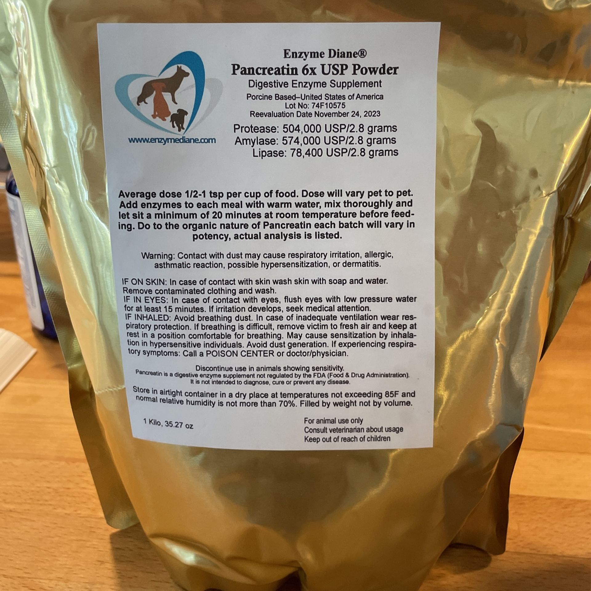 For Dogs: “Enzyme Diane” Pancreatin Powder