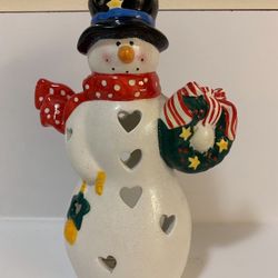 Snowman Statute Christmas Candle Tree Wreath Candy Cane Gift