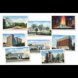 Vintage Detroit Michigan Linen Postcard Lot Masonic Temple GM Statler Unused