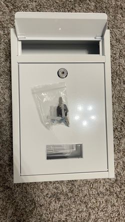 White Metal Wall-Mount Mailbox with Lock