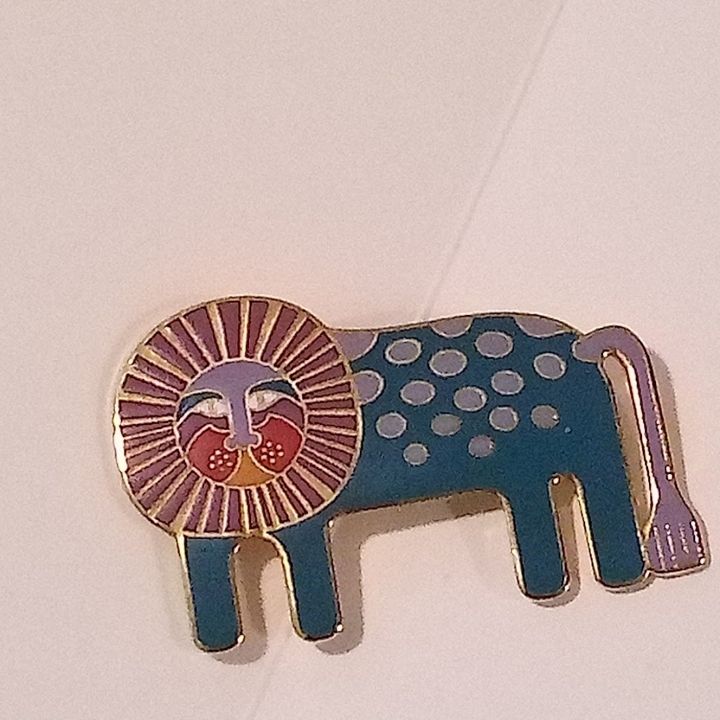Signed Vintage Laurel Burch "Leonardo" The Lion Brooch