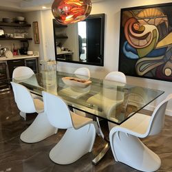 Dining Table Glass With 6 Chairs 