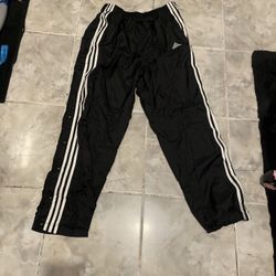 Adidas Breakaway Track Pants Mens SZ Medium Nylon Button Up Windbreaker 90s