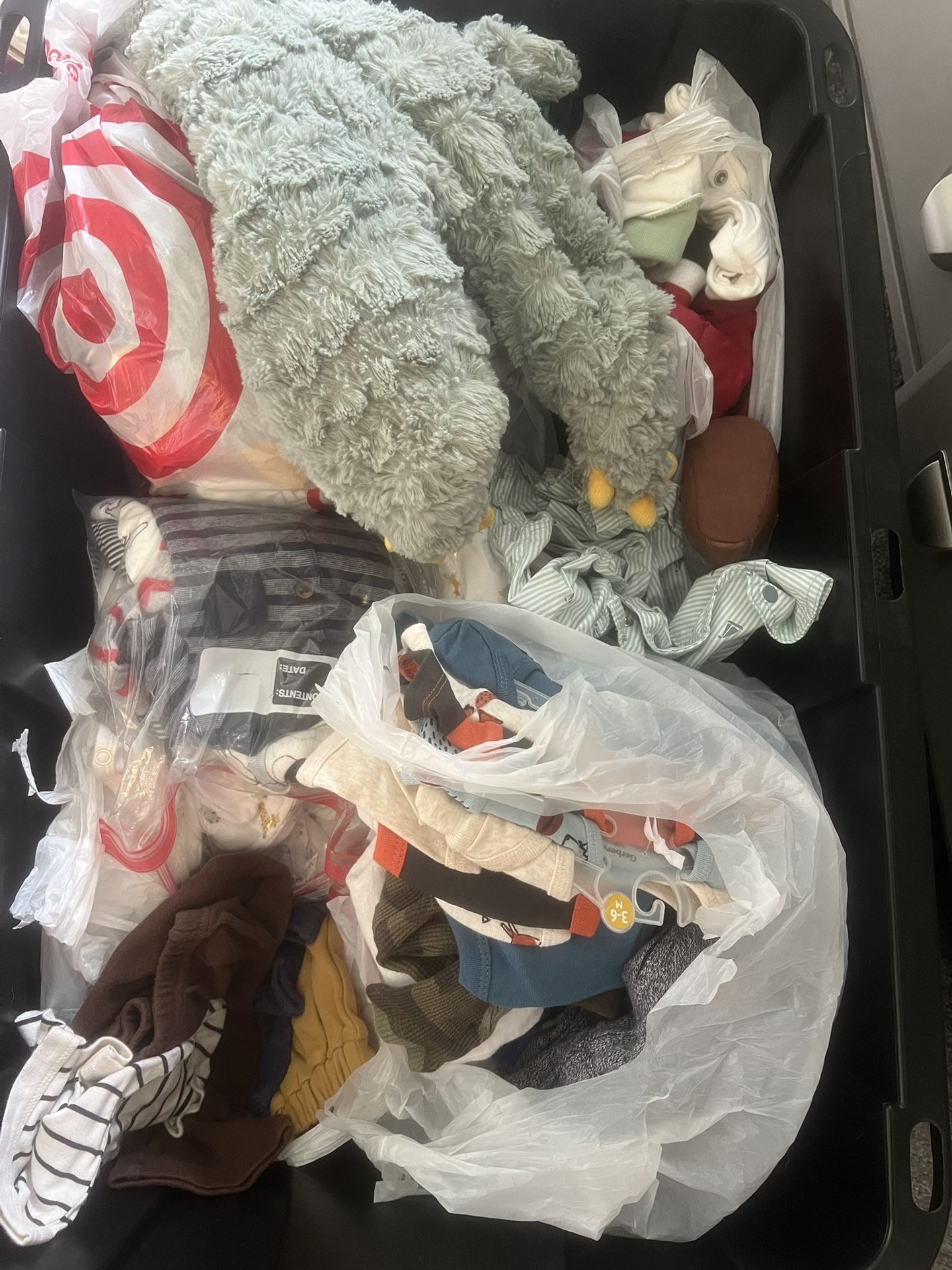 Giant Bin of Baby Boy Clothes