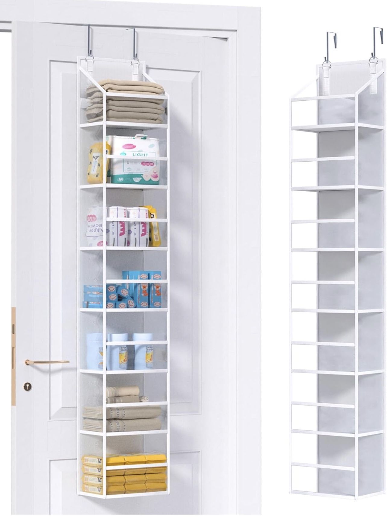 Over-the-Door Organizer with Clear Plastic Pockets for Caps