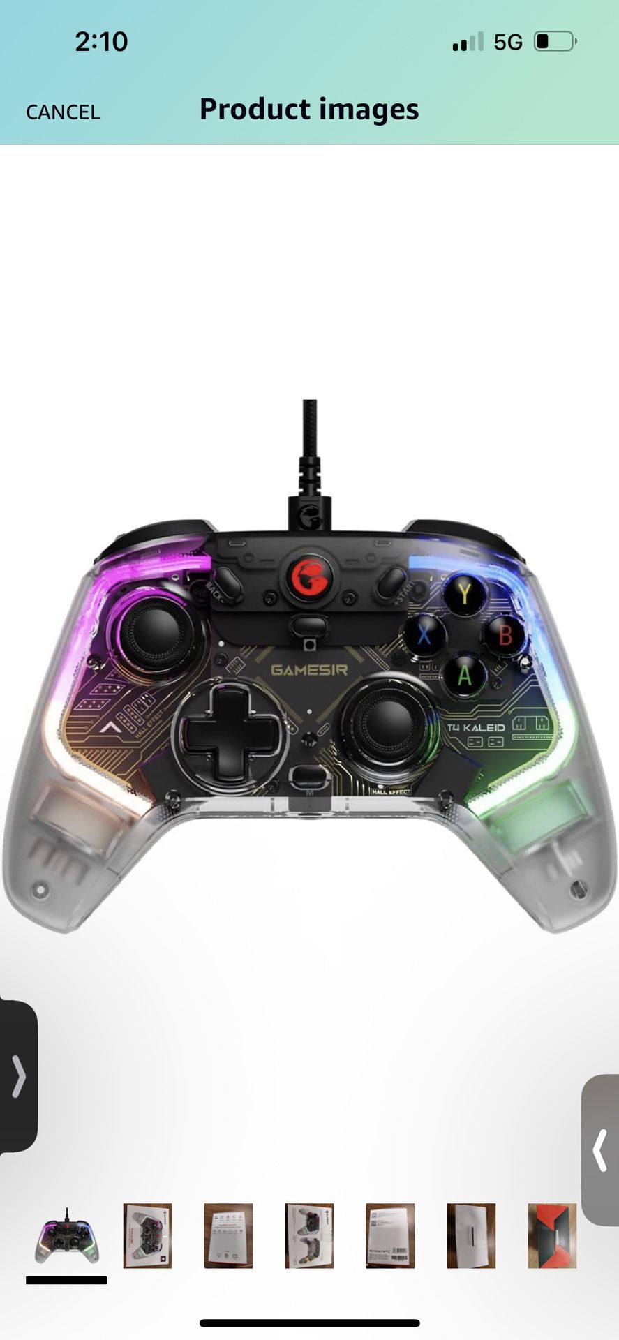 GameSir T4 Kaleid Transparent PC Controller, Wired Gaming Controller